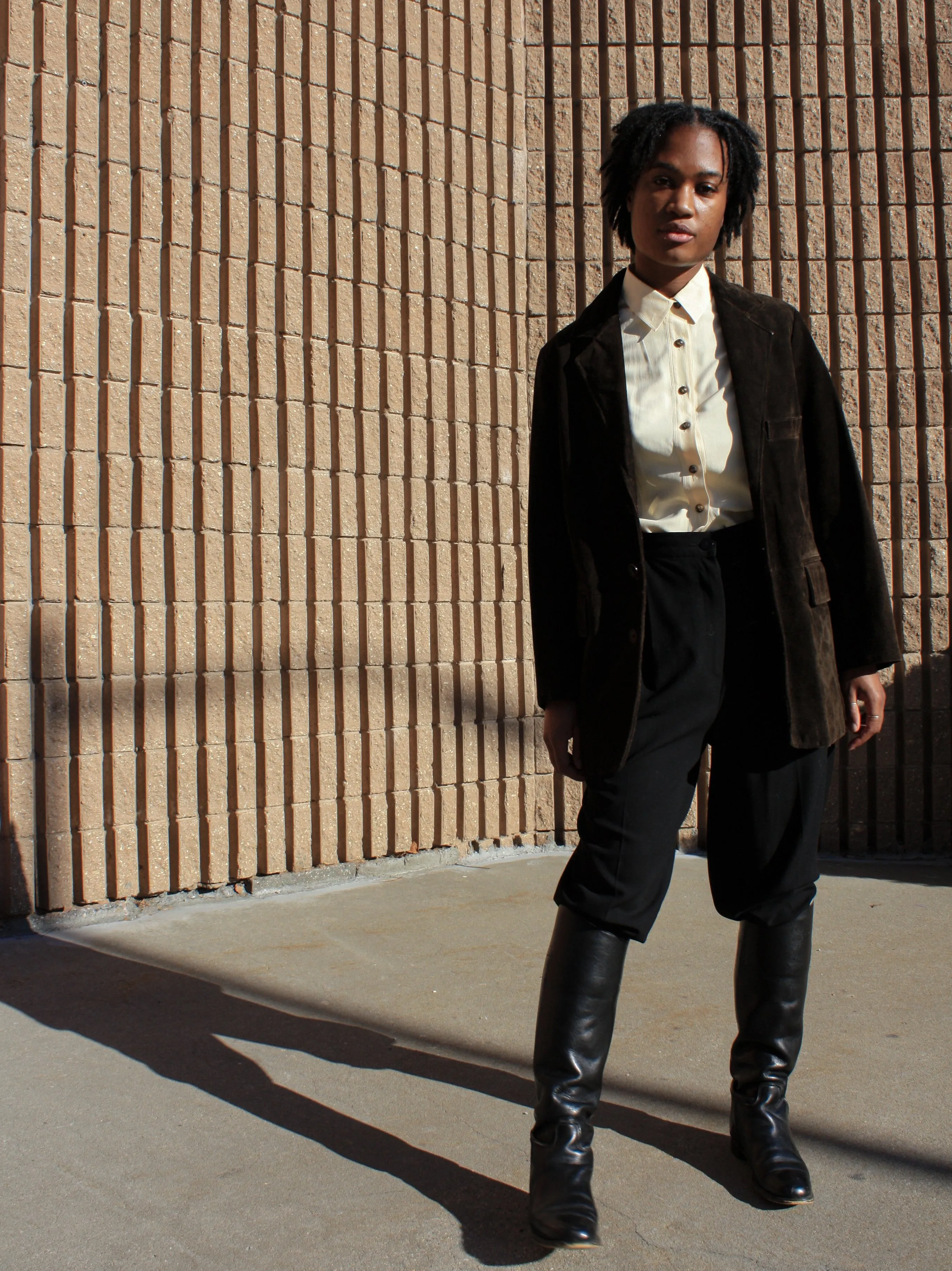 Buttoned Suede Blazer