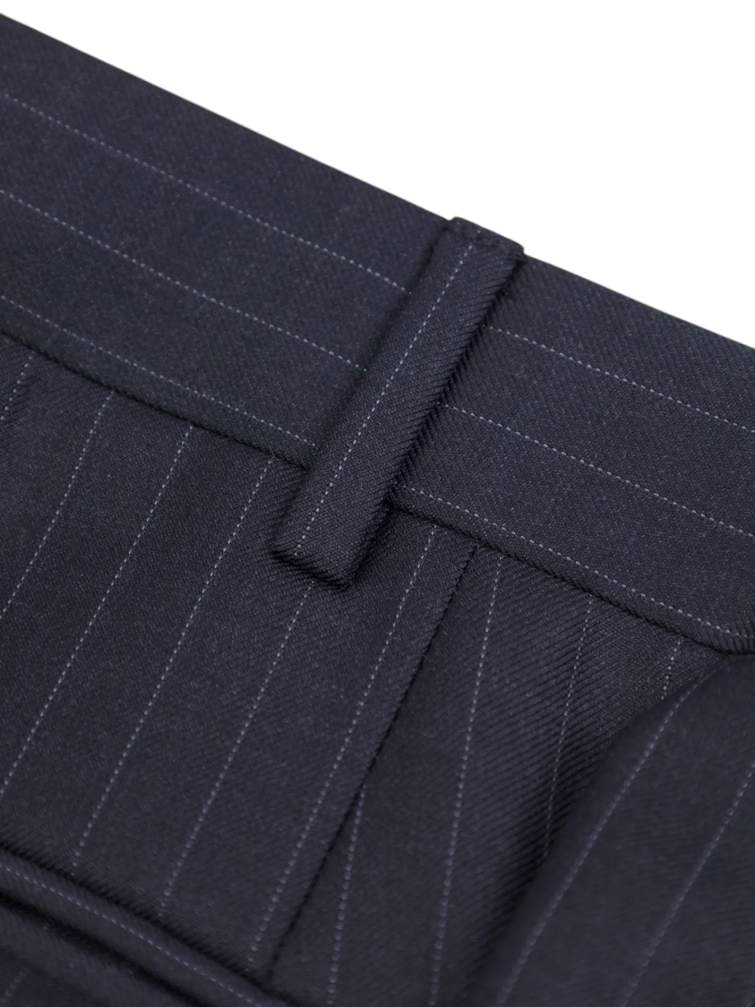 Canali Charcoal Extrafine Wool Pinstripe Trousers