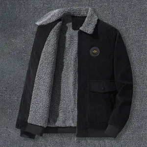 Casual Corduroy Lamb's Wool Men's Loose Jacket