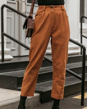 Casual Crimping Corduroy Pants