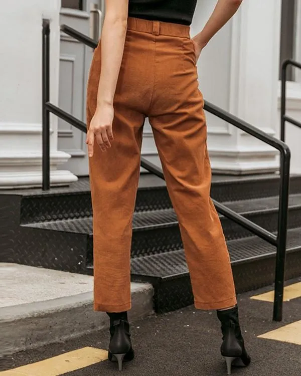 Casual Crimping Corduroy Pants