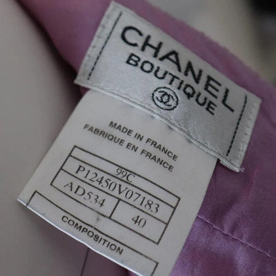 CHANEL Lavender Wool Jacket & Skirt Set Circa 1990s | Size 42