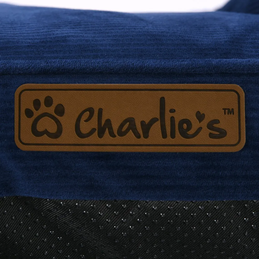 Charlie's Corduroy Dog Sofa Bed Navy Medium