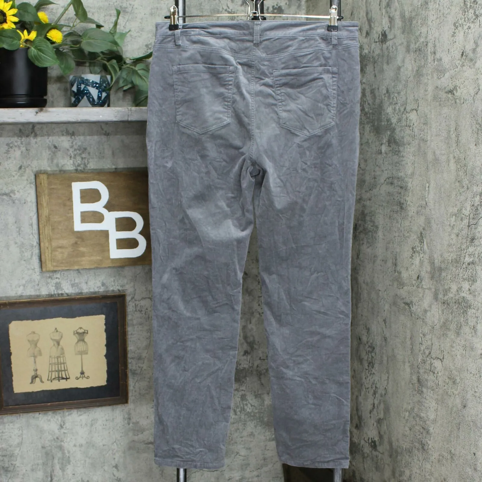 Charter Club Women's Lexington Tummy-Control Corduroy Pants Frosted Quartz 14