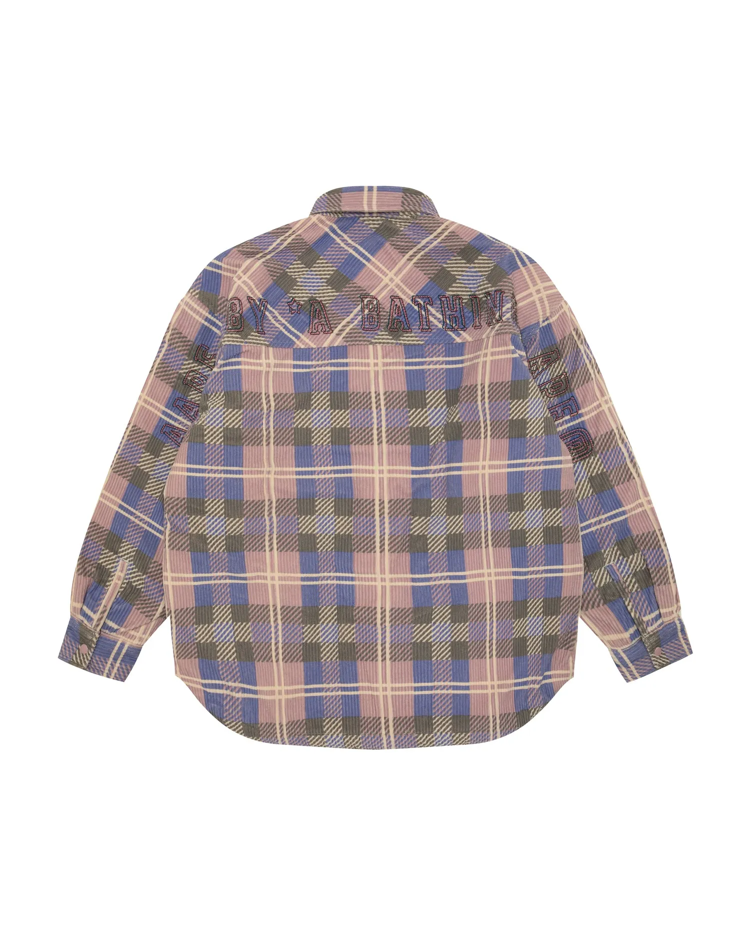Check button down long sleeve shirt jacket