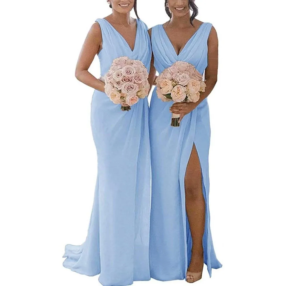 Chiffon Bridesmaid Dress Long Formal Evening Prom Party Gown