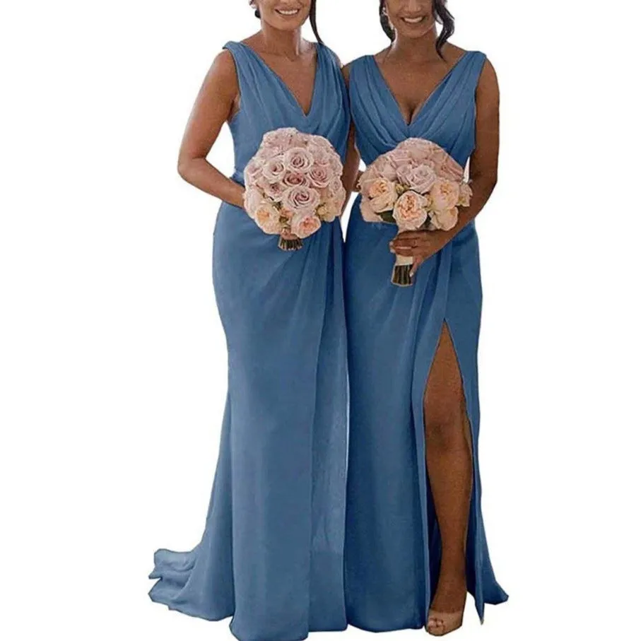 Chiffon Bridesmaid Dress Long Formal Evening Prom Party Gown