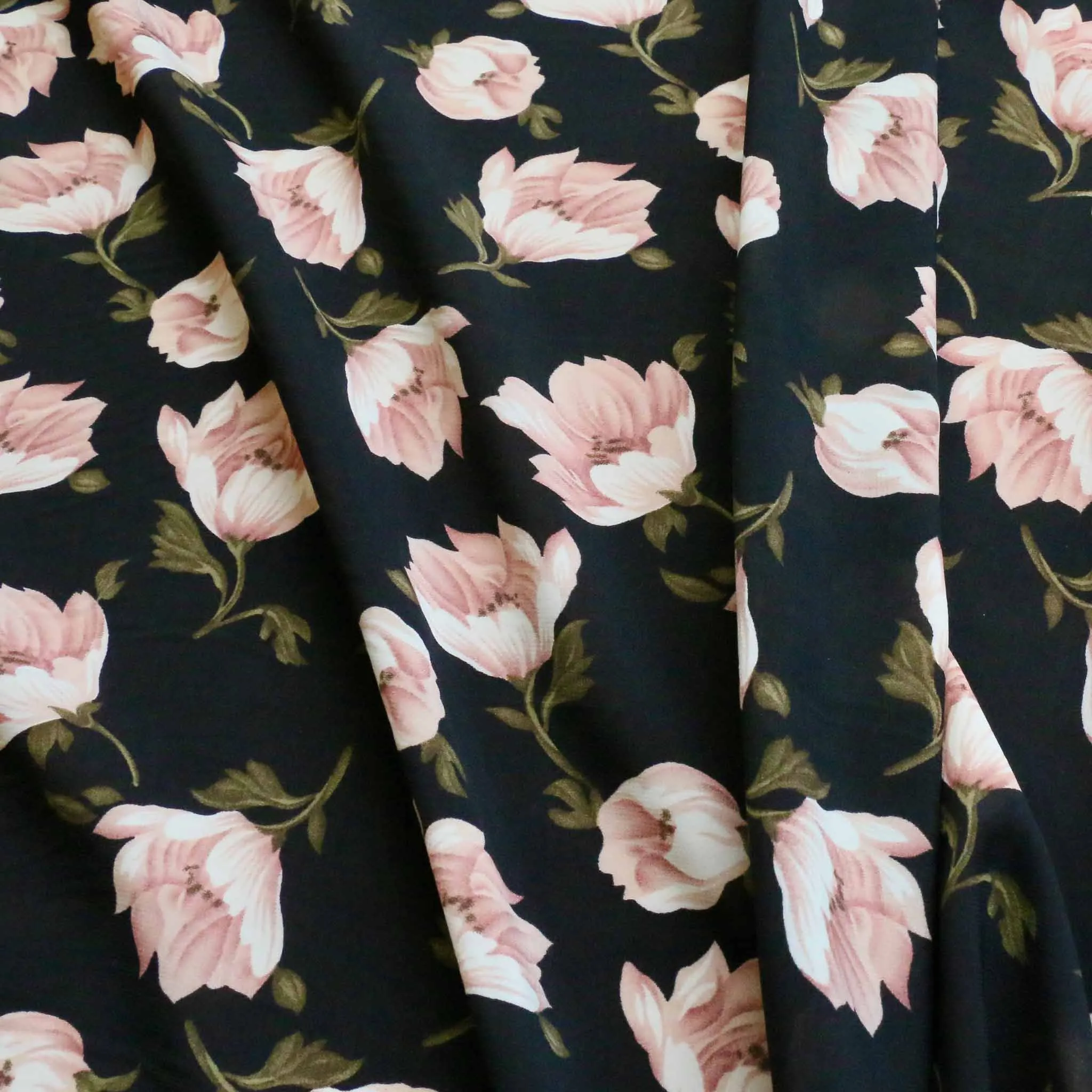 Chiffon Fabric - Black and off-white