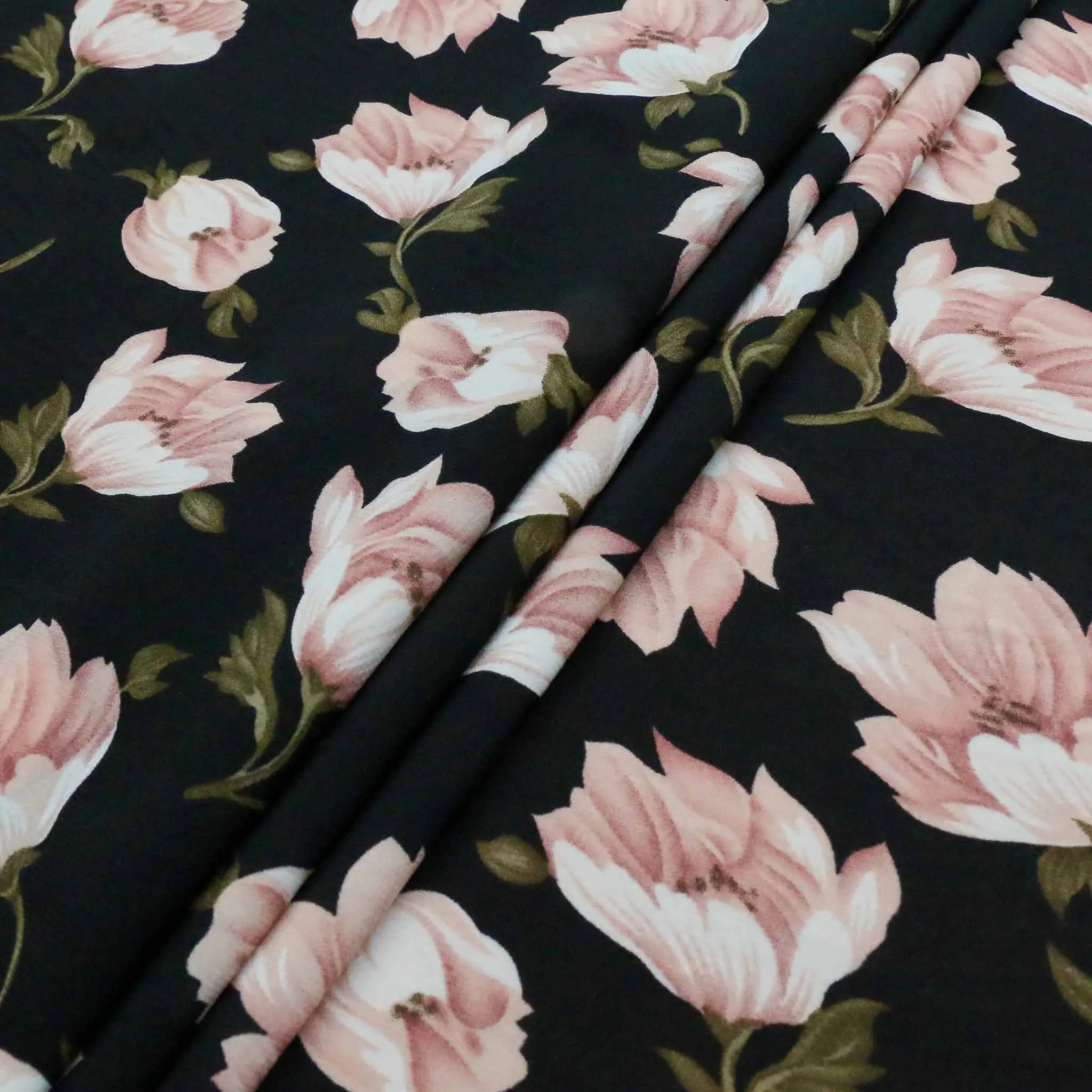 Chiffon Fabric - Black and off-white