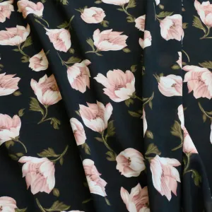 Chiffon Fabric - Black and off-white