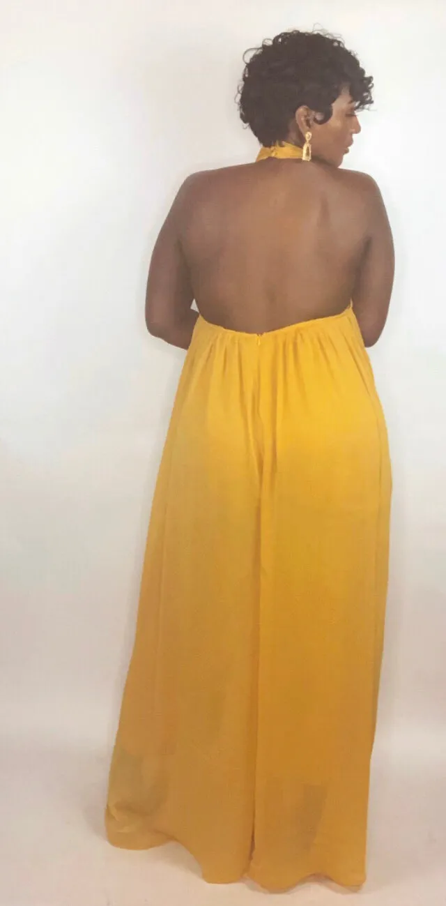 Chiffon Jumpsuit (Mustard)