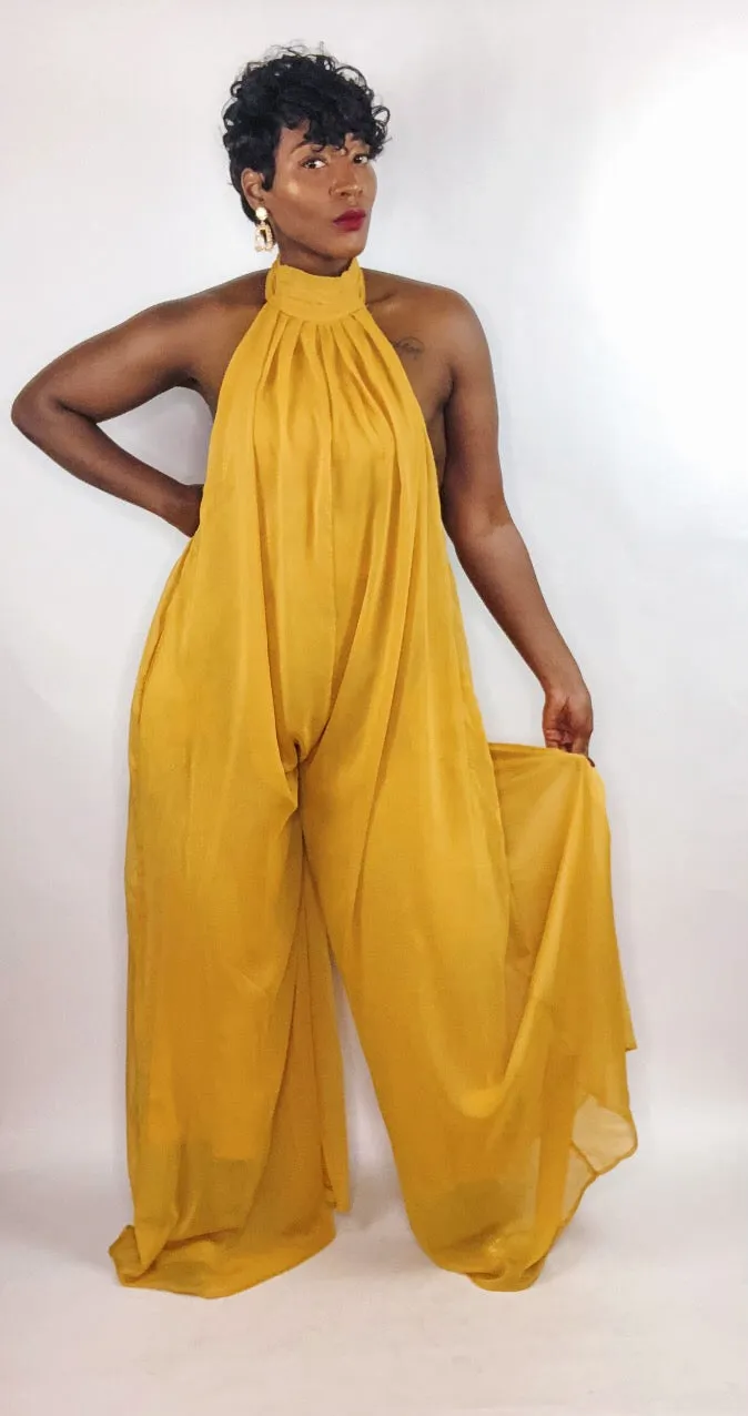 Chiffon Jumpsuit (Mustard)