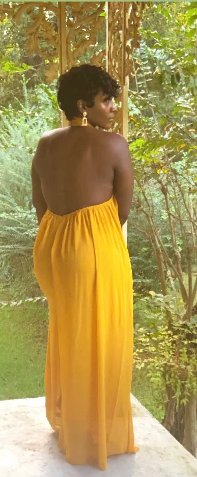 Chiffon Jumpsuit (Mustard)