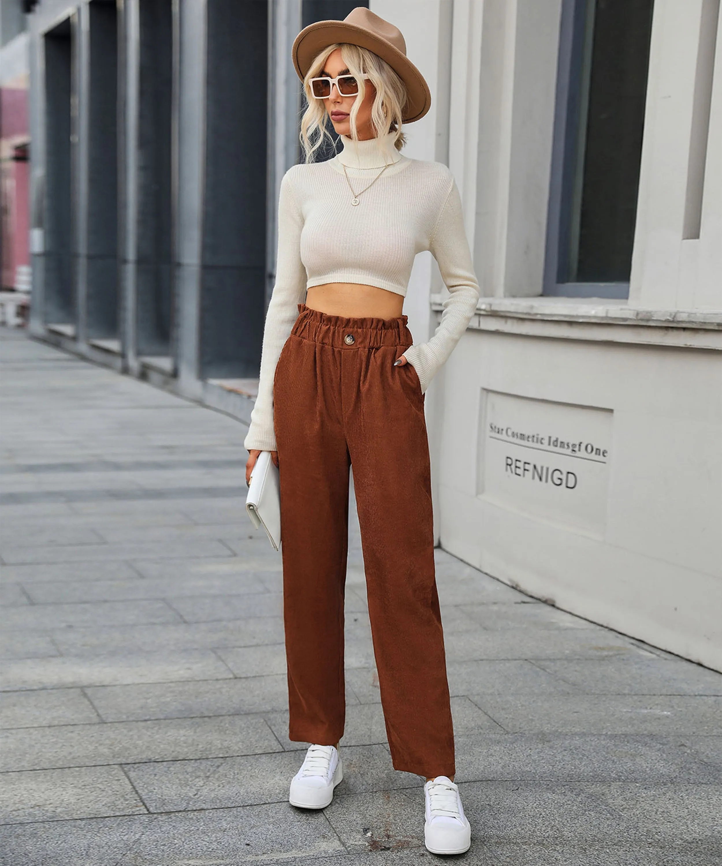 Chill Out Days Pocketed Corduroy Pants - Caramel