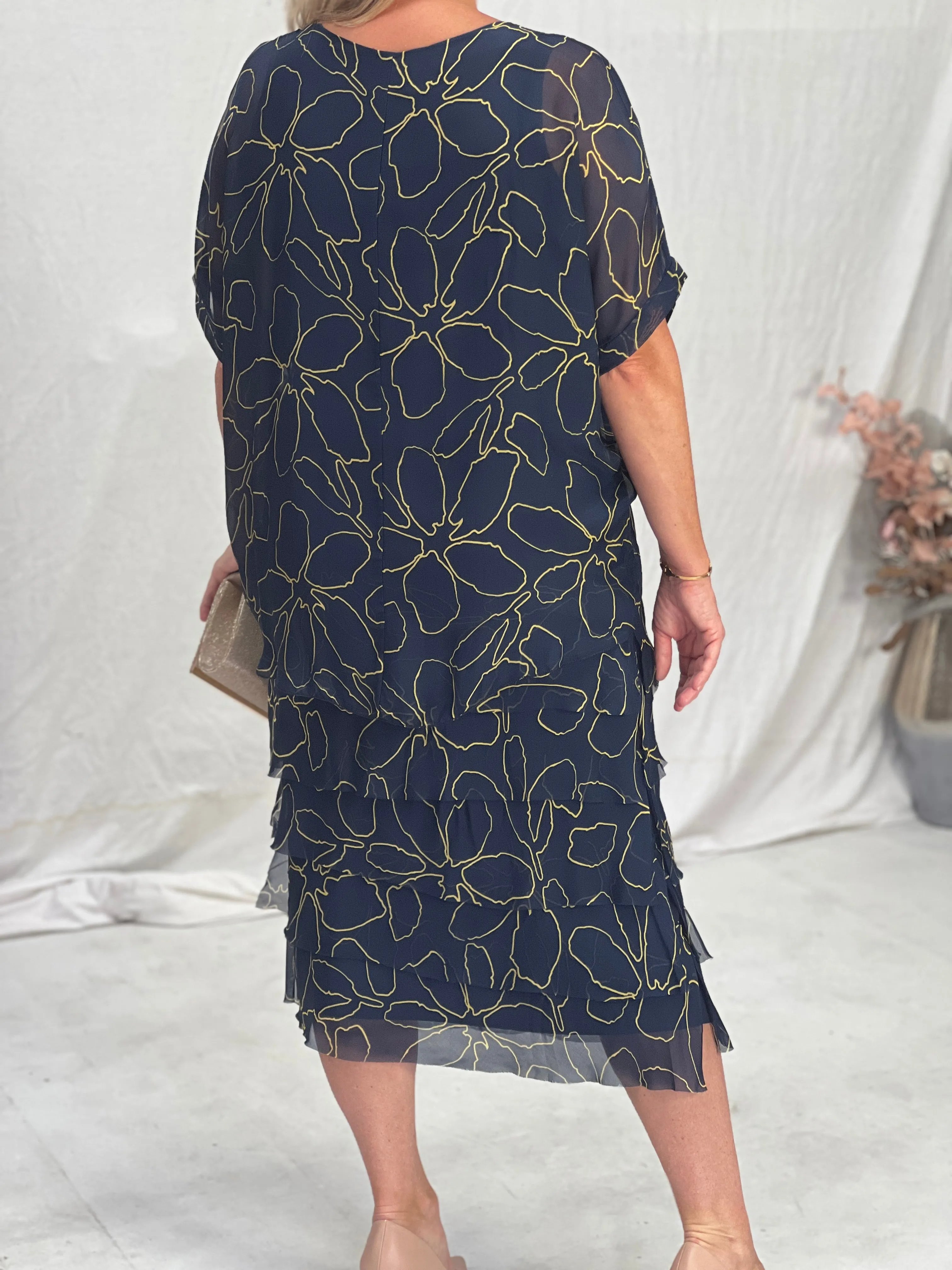 Clyde Deep Blue Silk Dress