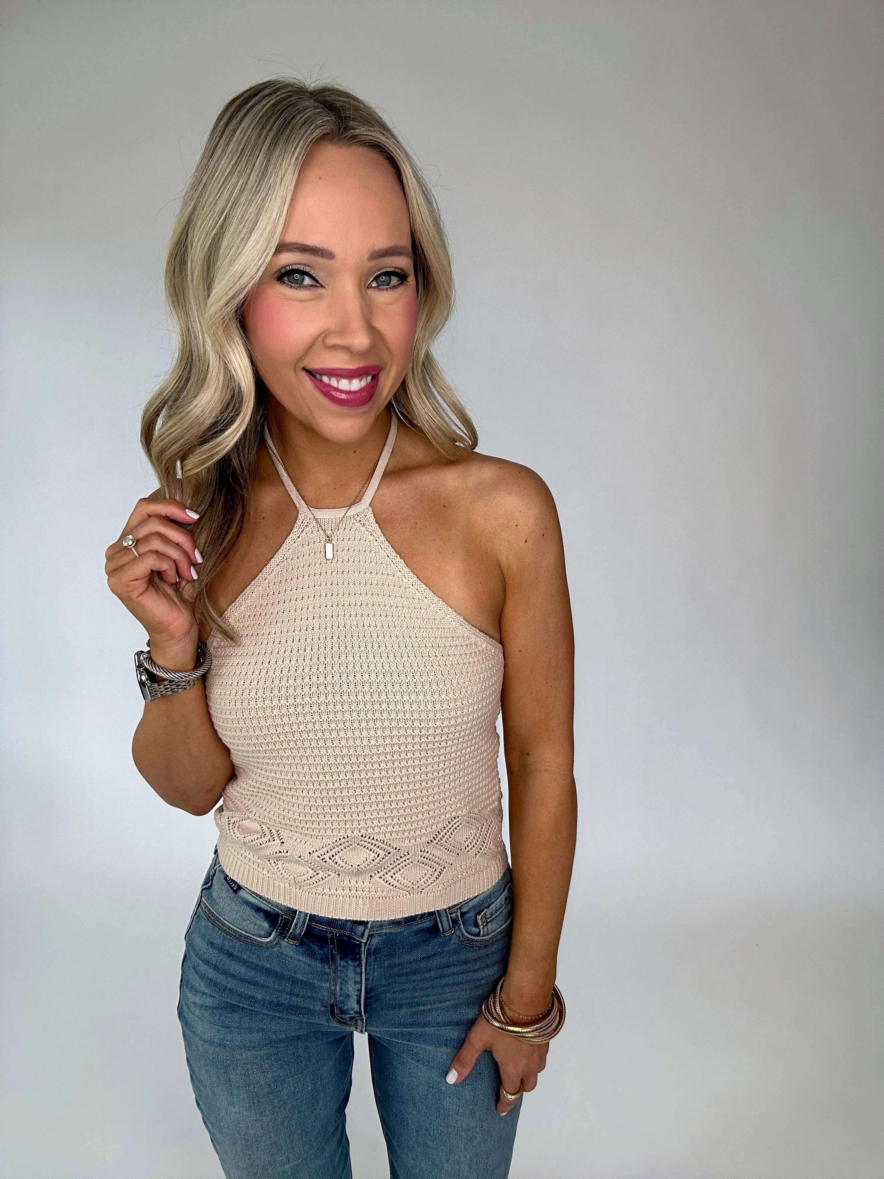 Coastal Cruise Crochet Halter Top