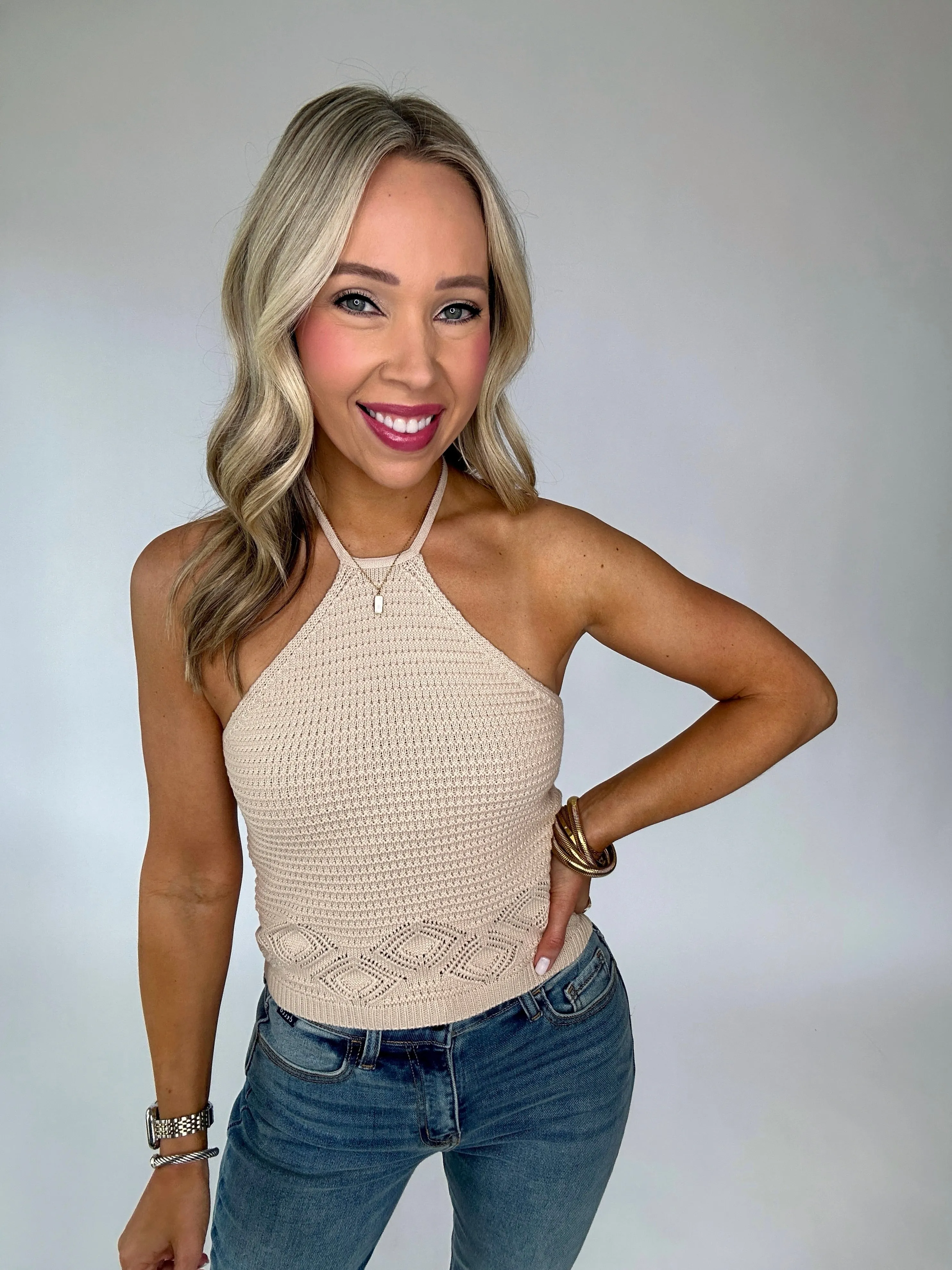 Coastal Cruise Crochet Halter Top
