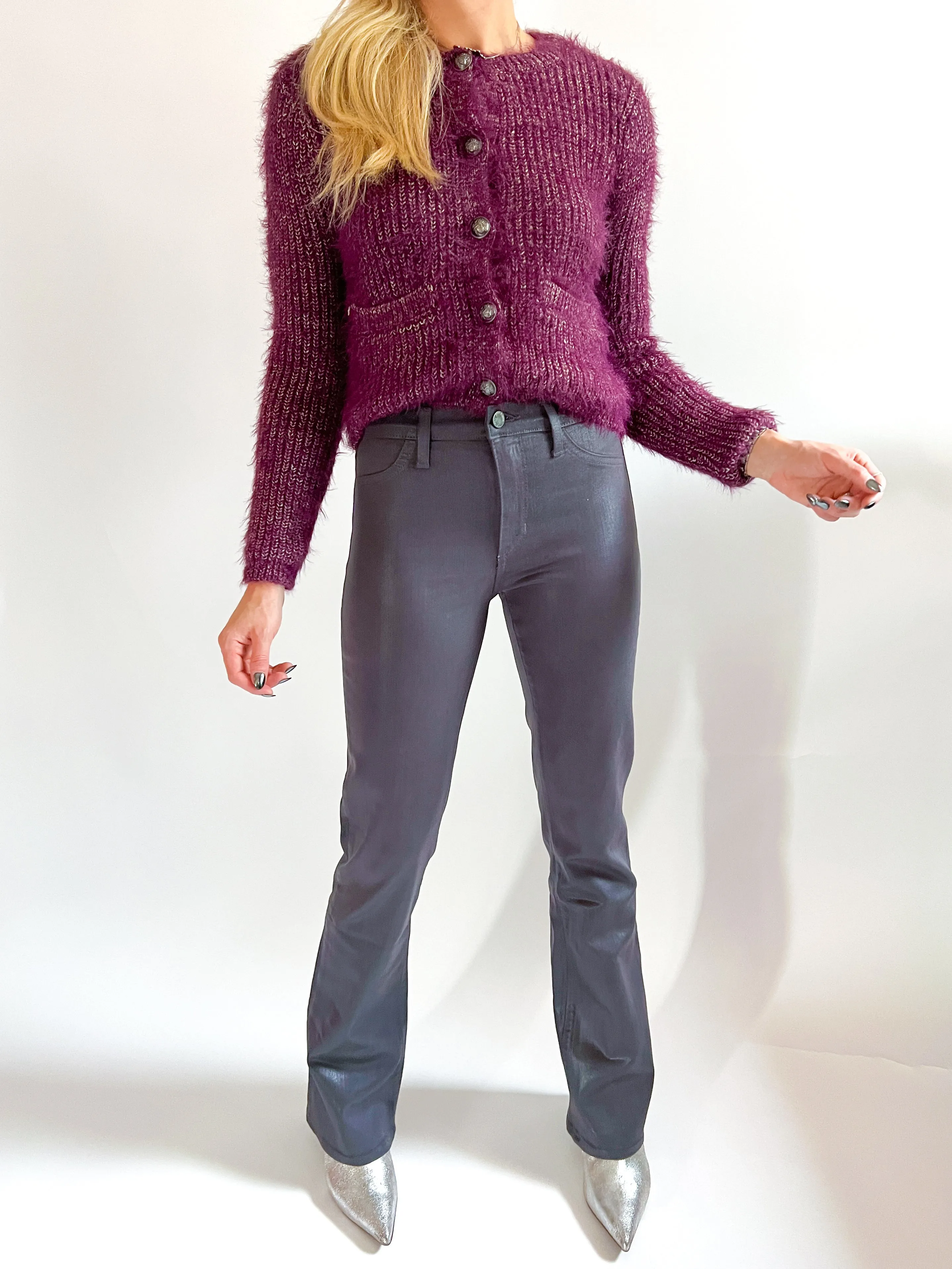 Coated Slim Bootcut Jean