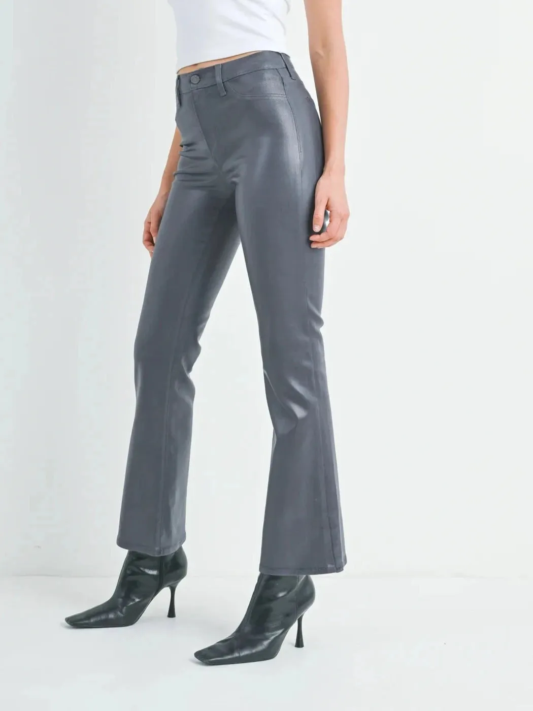 Coated Slim Bootcut Jean
