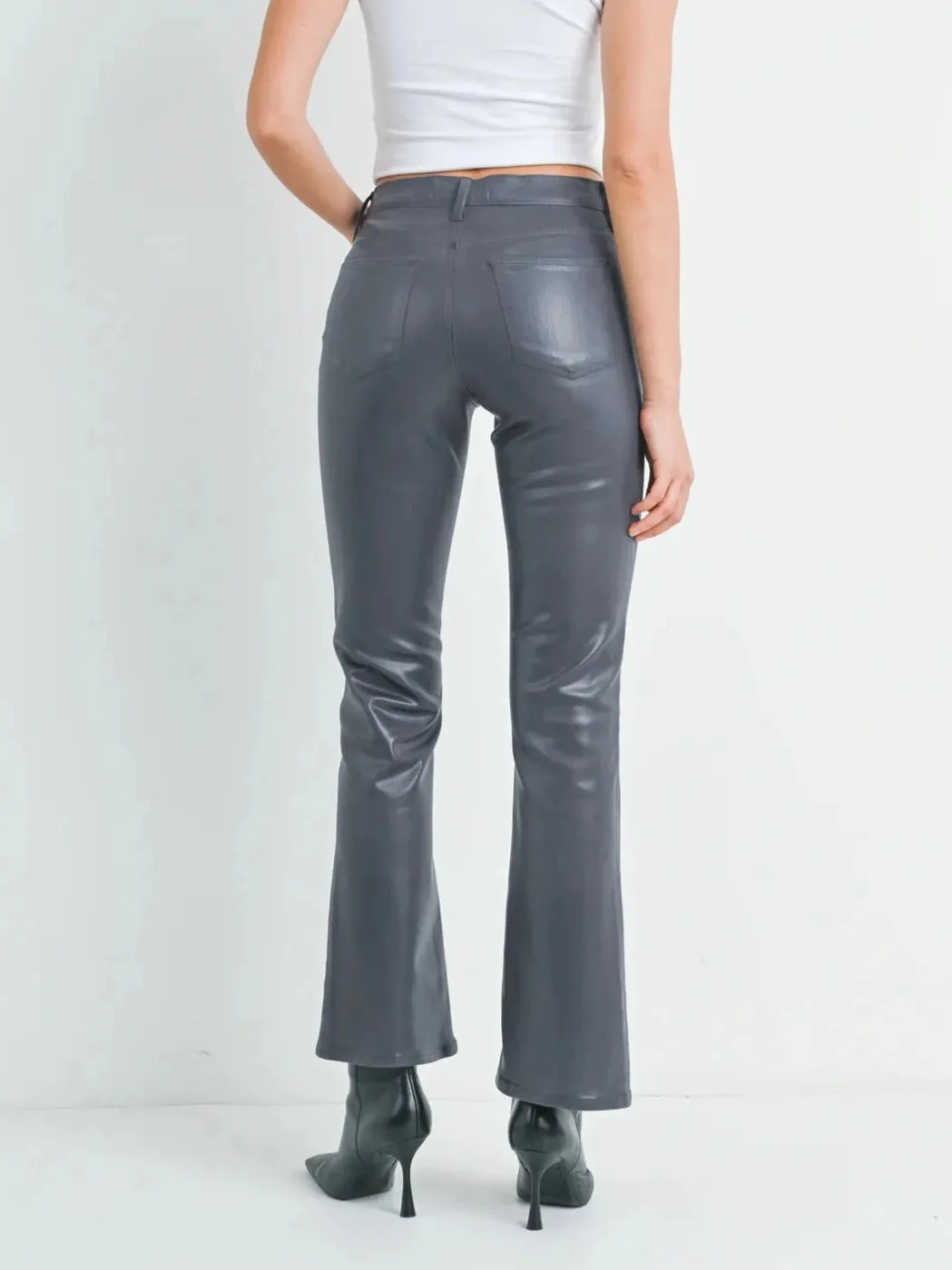 Coated Slim Bootcut Jean