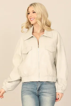 COLLARED ZIP-UP JACKET