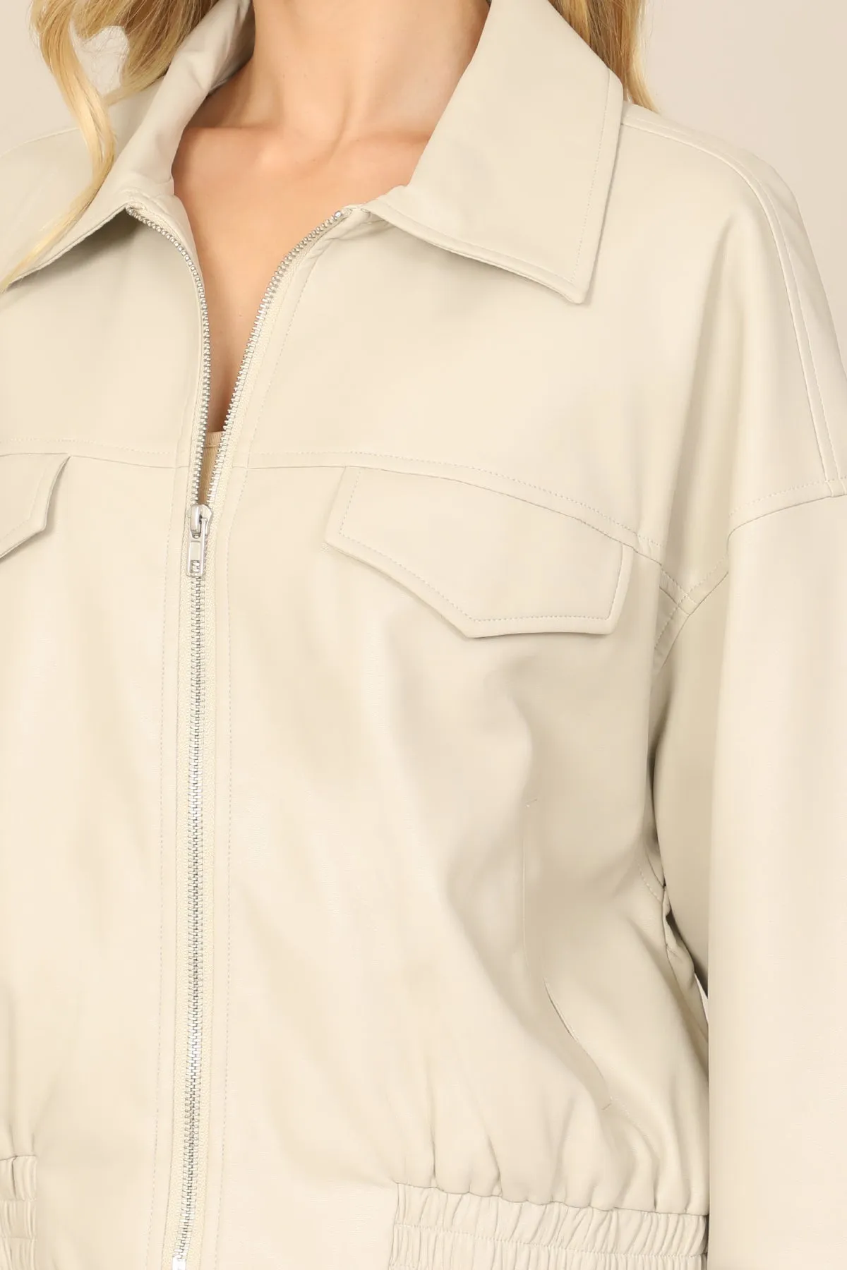 COLLARED ZIP-UP JACKET