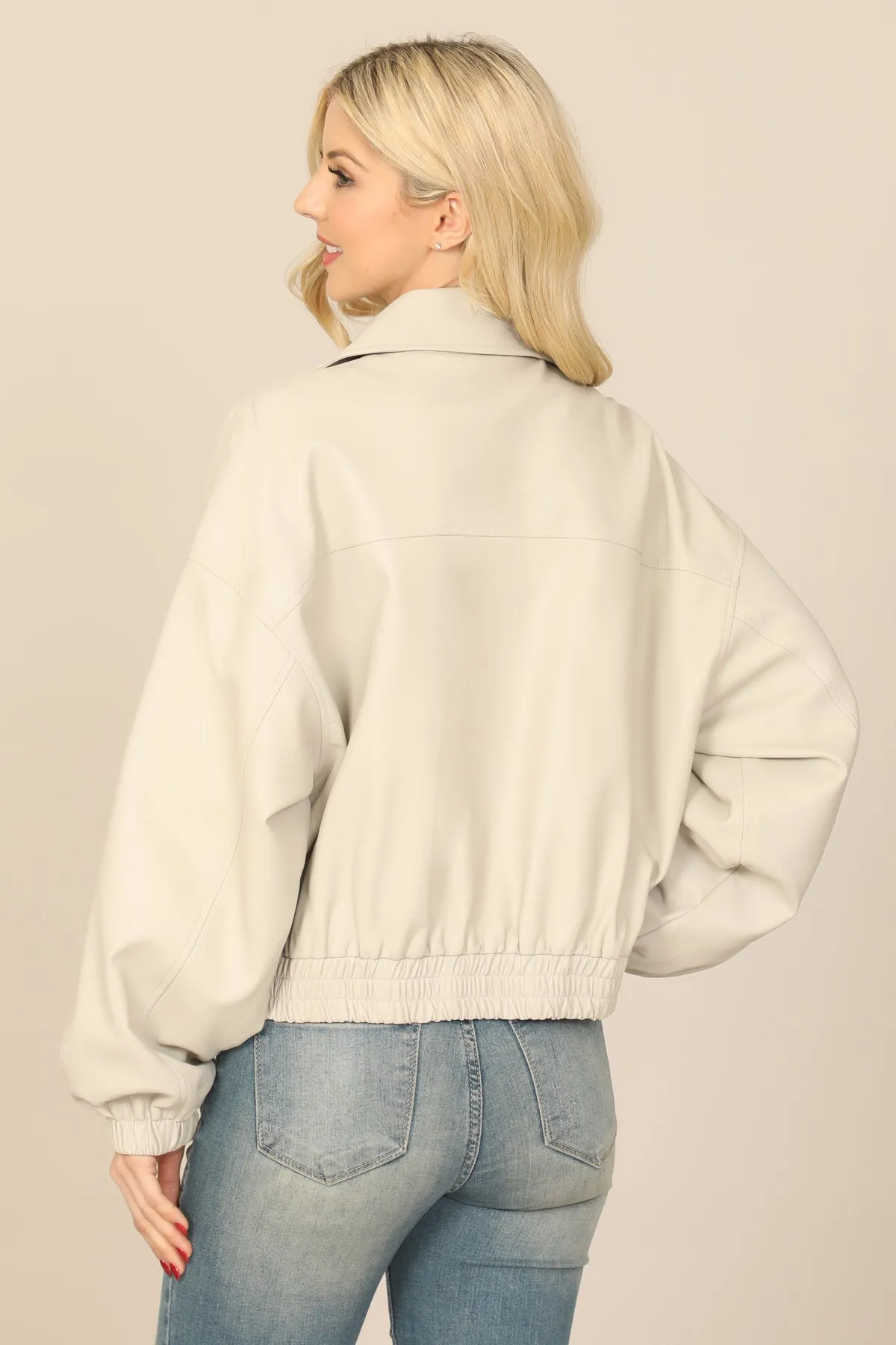 COLLARED ZIP-UP JACKET