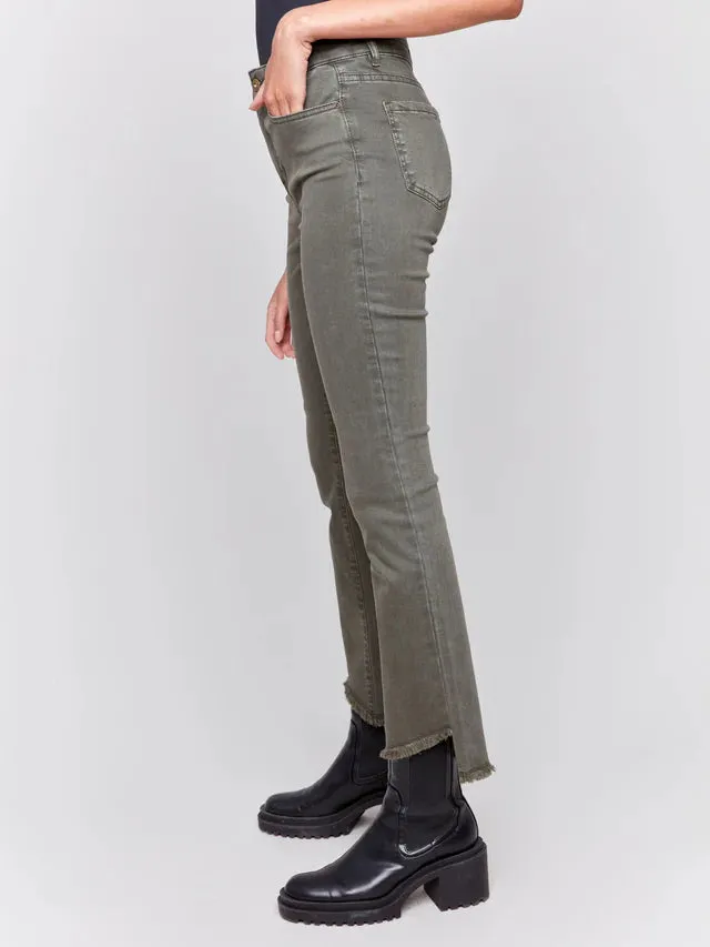 Colored Asymmetrical Leg Pant