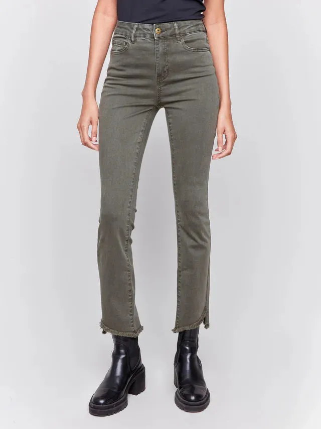 Colored Asymmetrical Leg Pant
