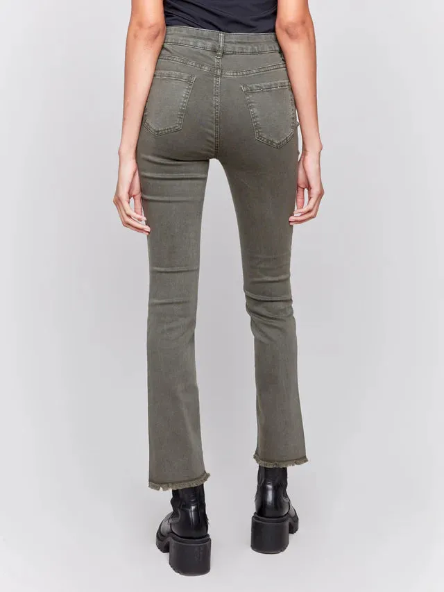 Colored Asymmetrical Leg Pant