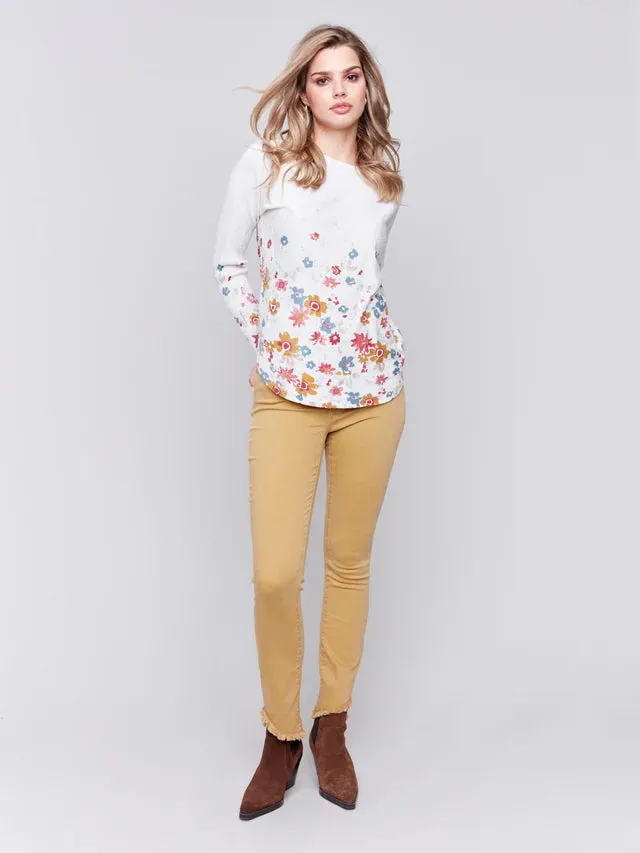 Colored Asymmetrical Leg Pant