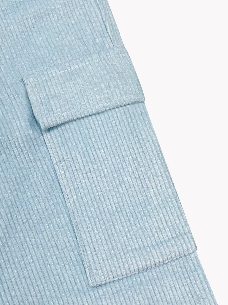 Corduroy Cargo Pants-Sky