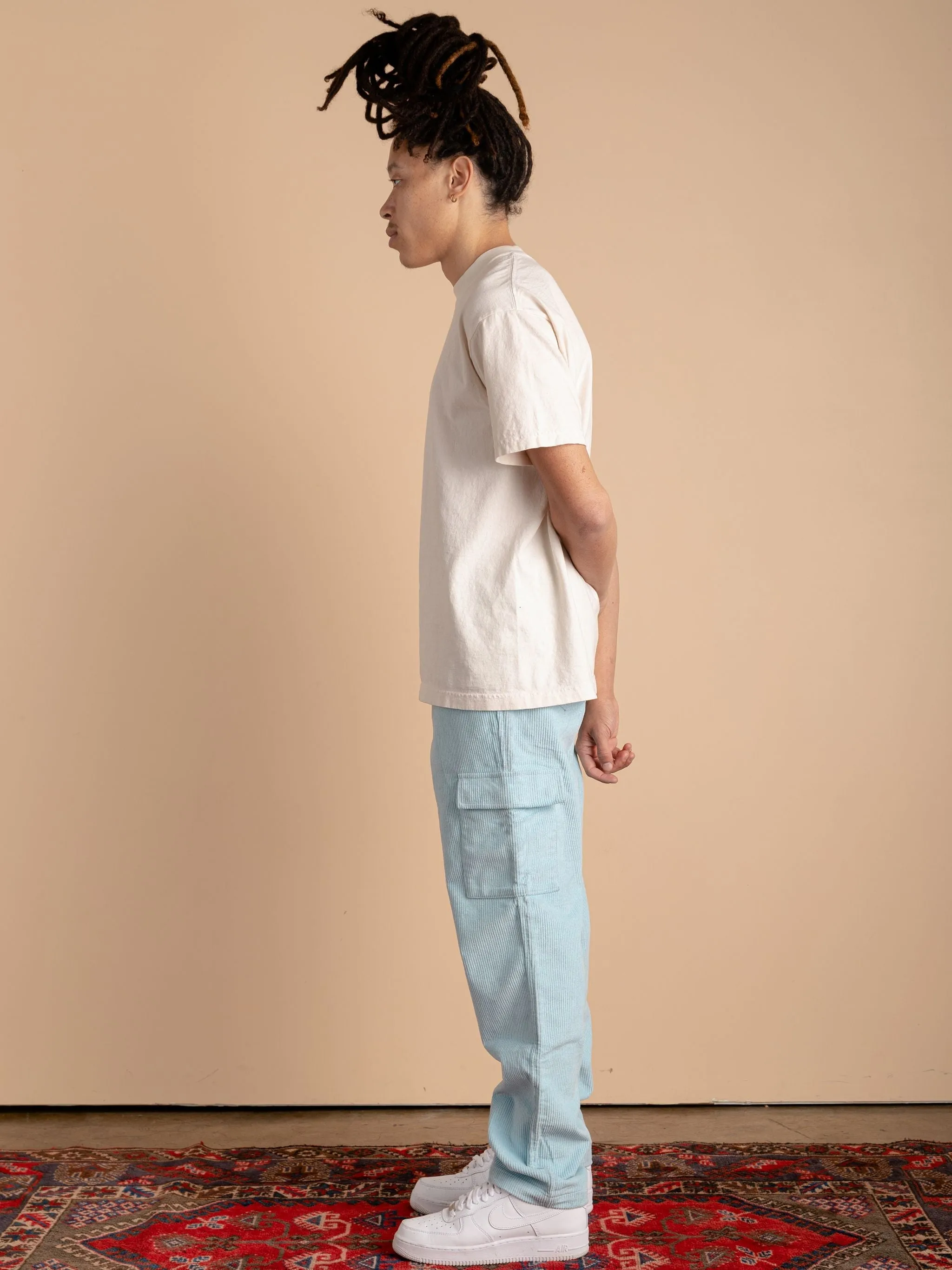 Corduroy Cargo Pants-Sky