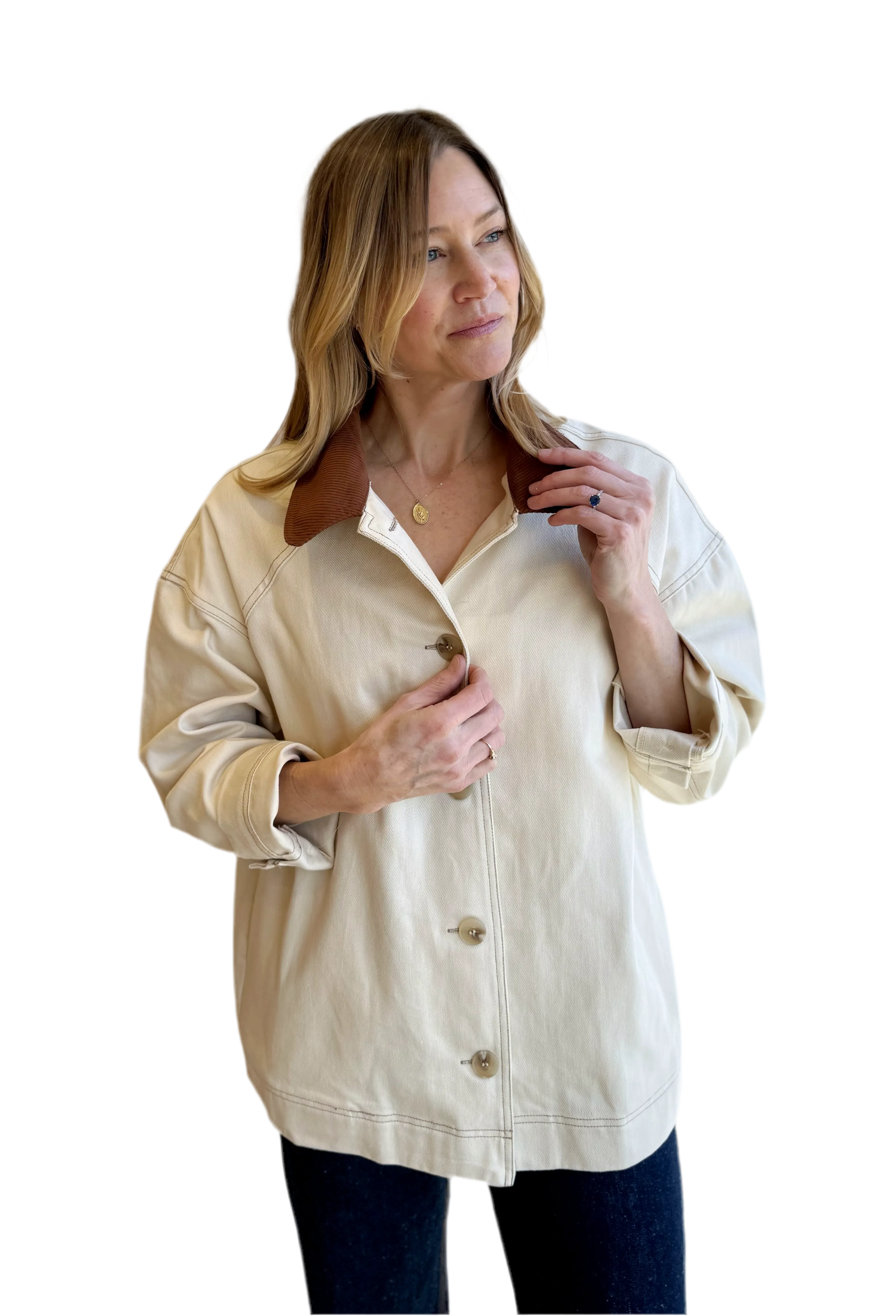 Corduroy collar CASSIDY barn jacket