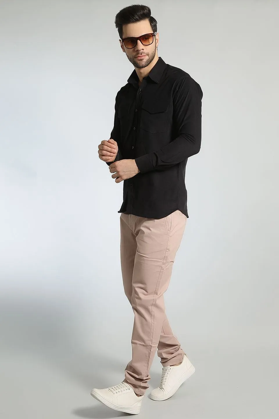 Corduroy Cotton Black Shirt