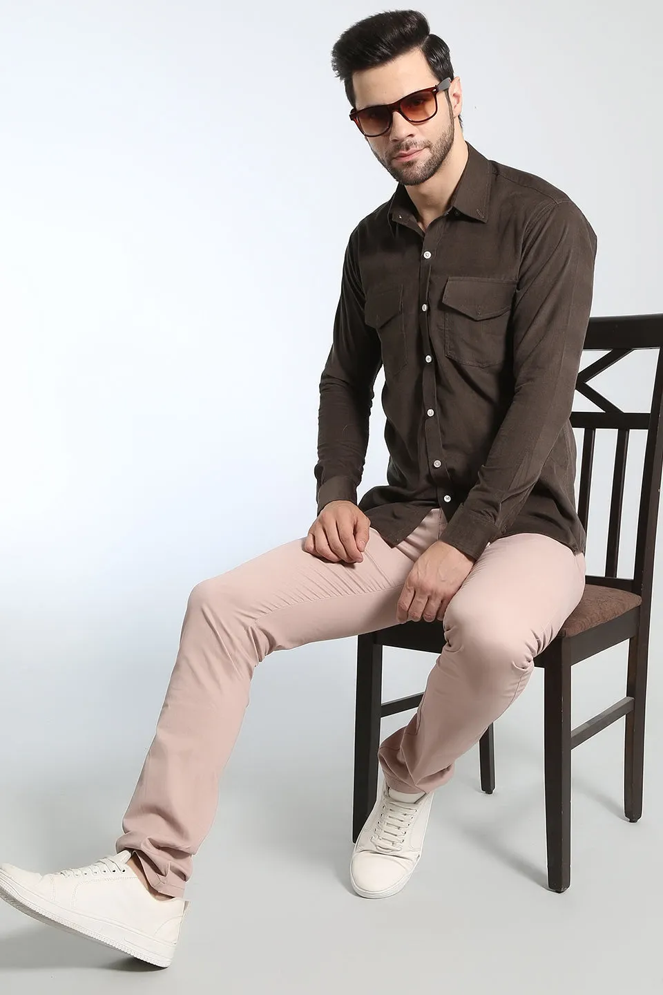 Corduroy Cotton Green Shirt