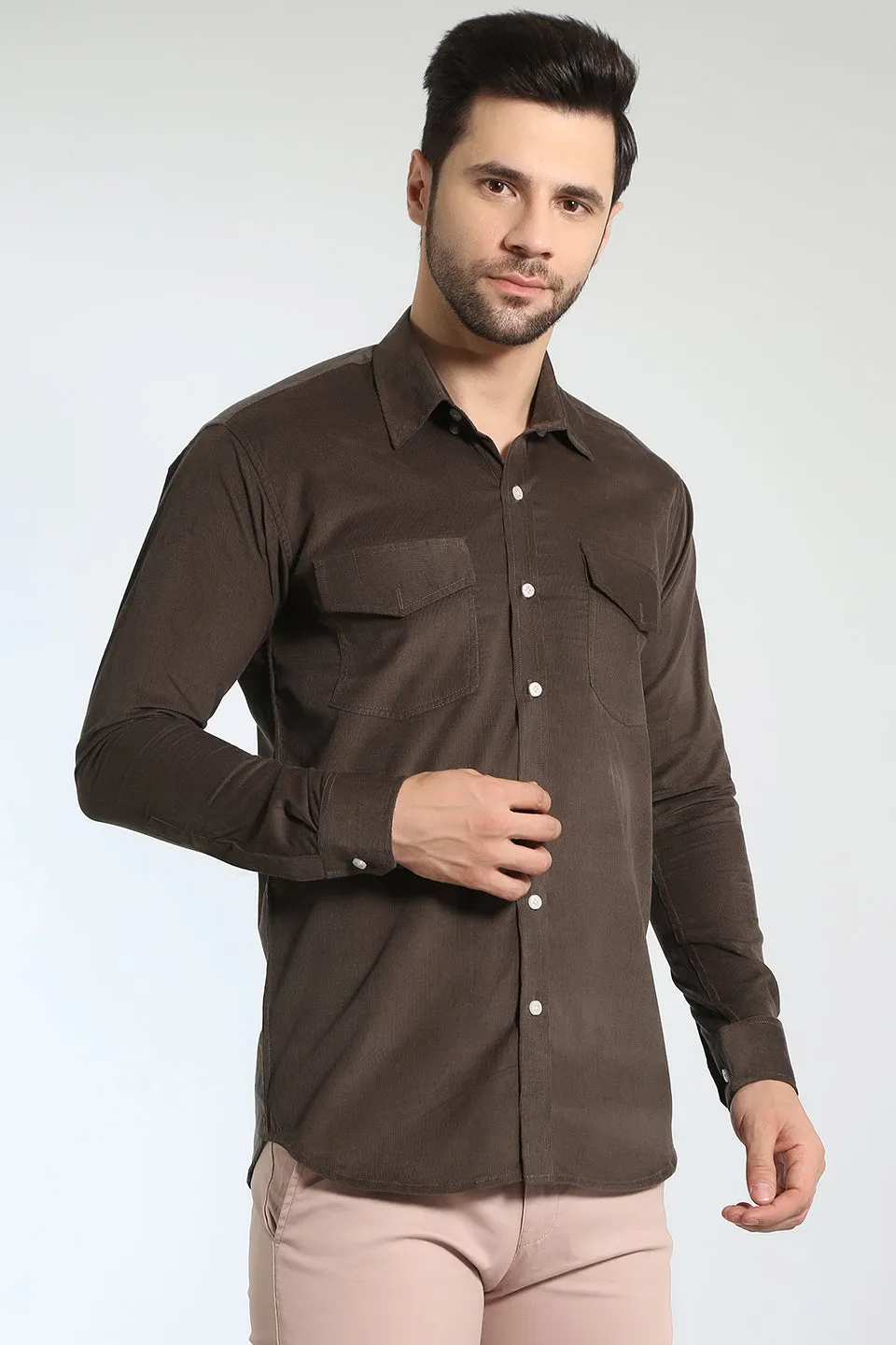 Corduroy Cotton Green Shirt