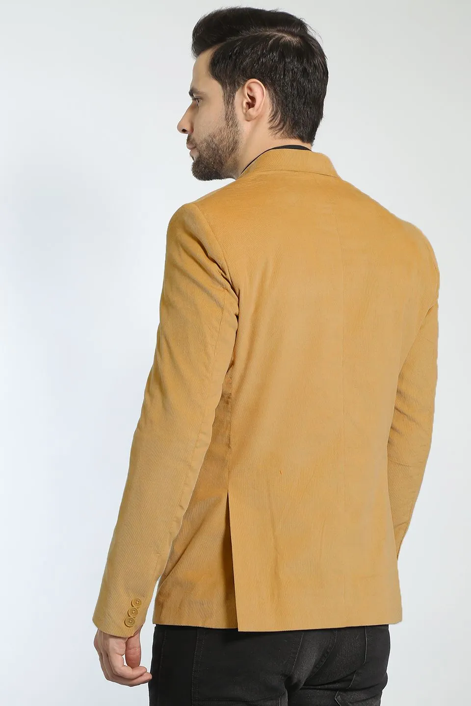 Corduroy Cotton Yellow Blazer