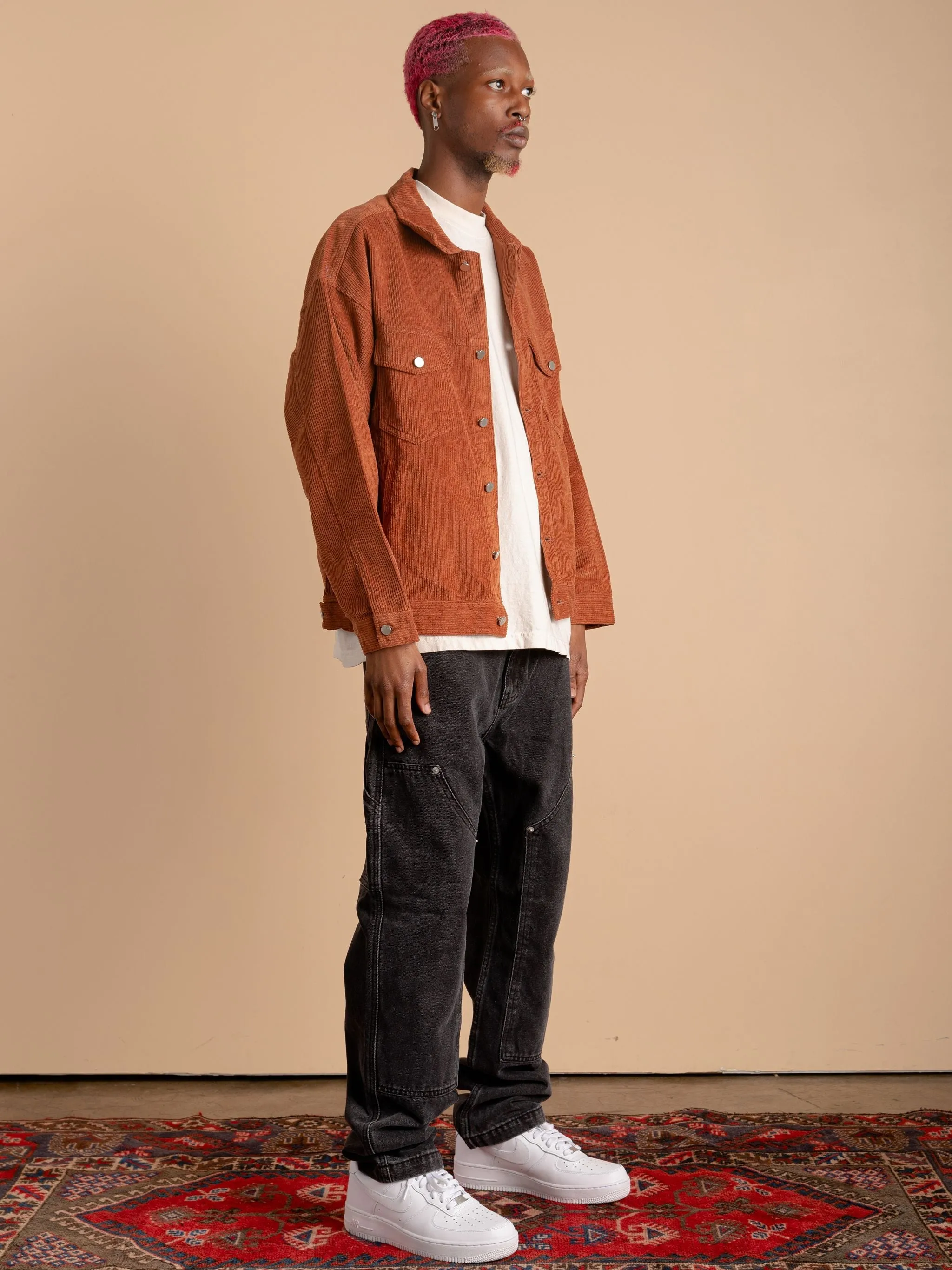 Corduroy Jacket-Burnt Orange