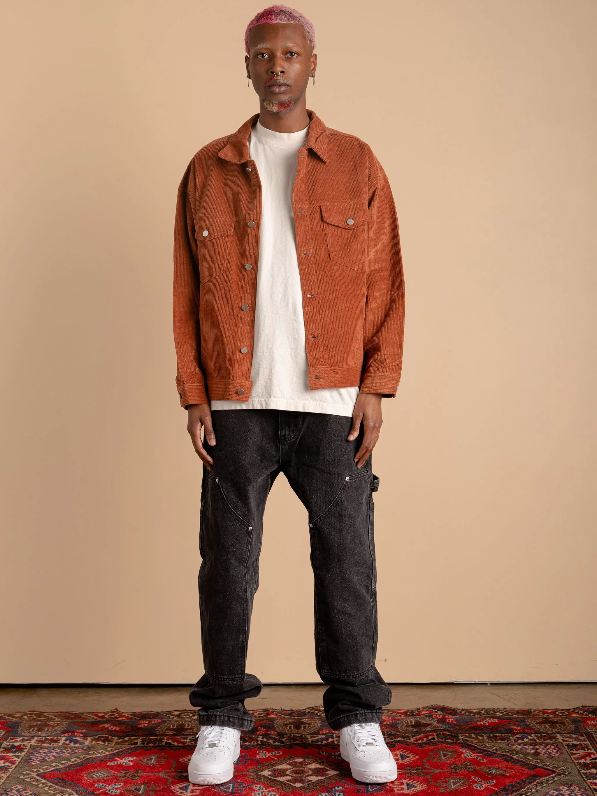 Corduroy Jacket-Burnt Orange