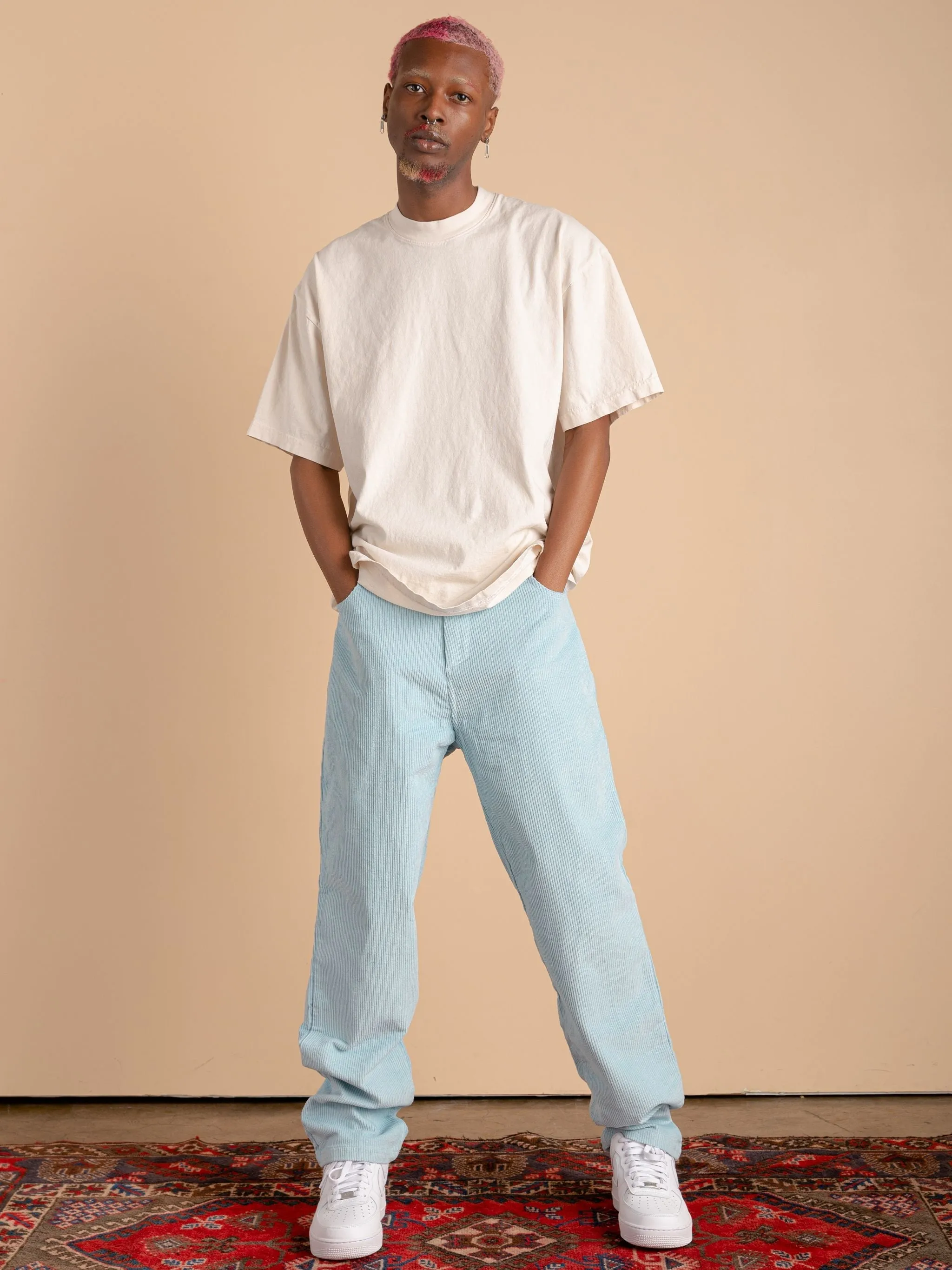 Corduroy Pants-Sky