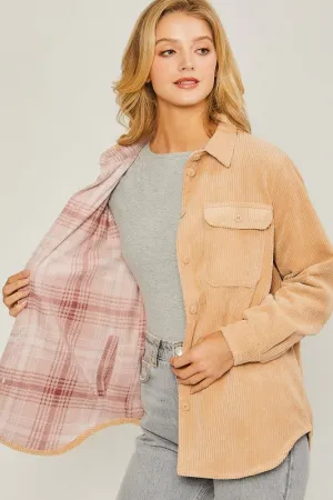 Corduroy Reversible Button-Down Jacket