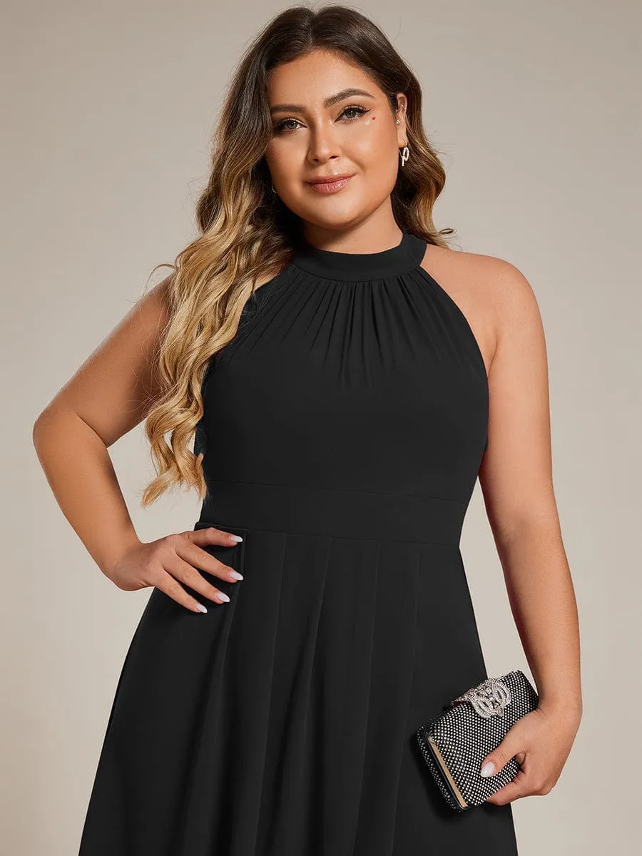 Corrie black short halter neck dress s14 Express NZ wide