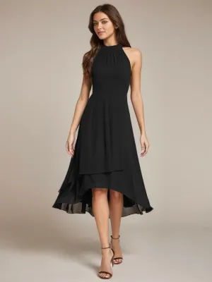 Corrie black short halter neck dress s14 Express NZ wide