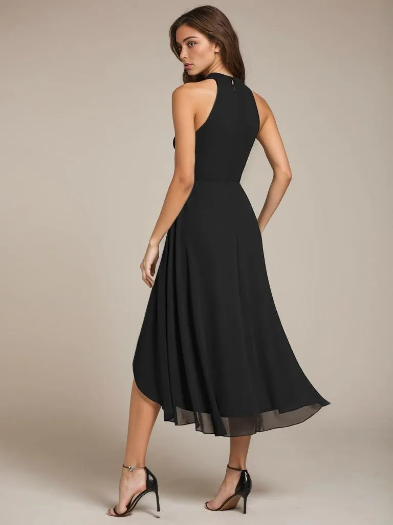 Corrie black short halter neck dress s14 Express NZ wide