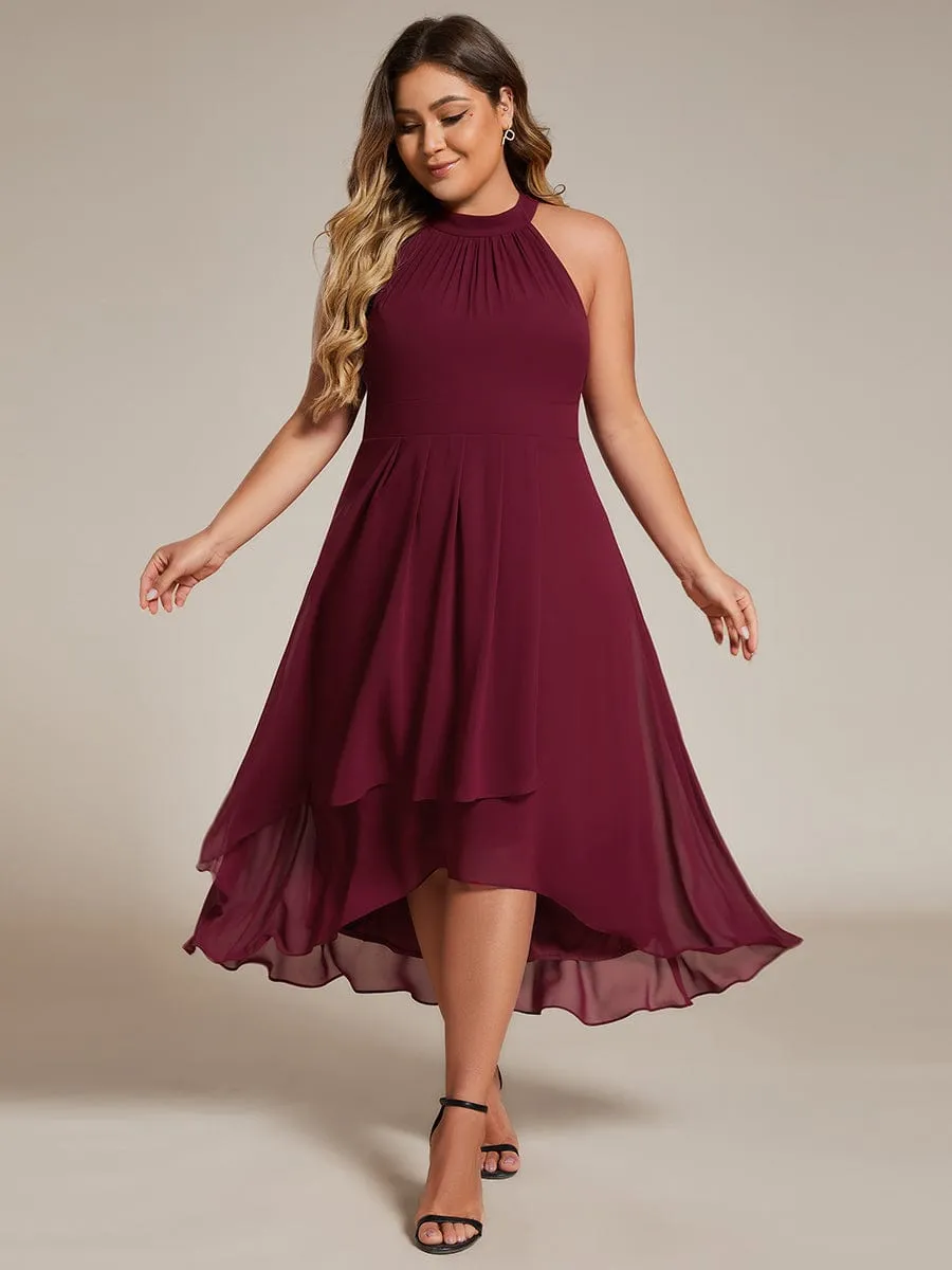 Corrie burgundy halter bridesmaid dress Express NZ wide