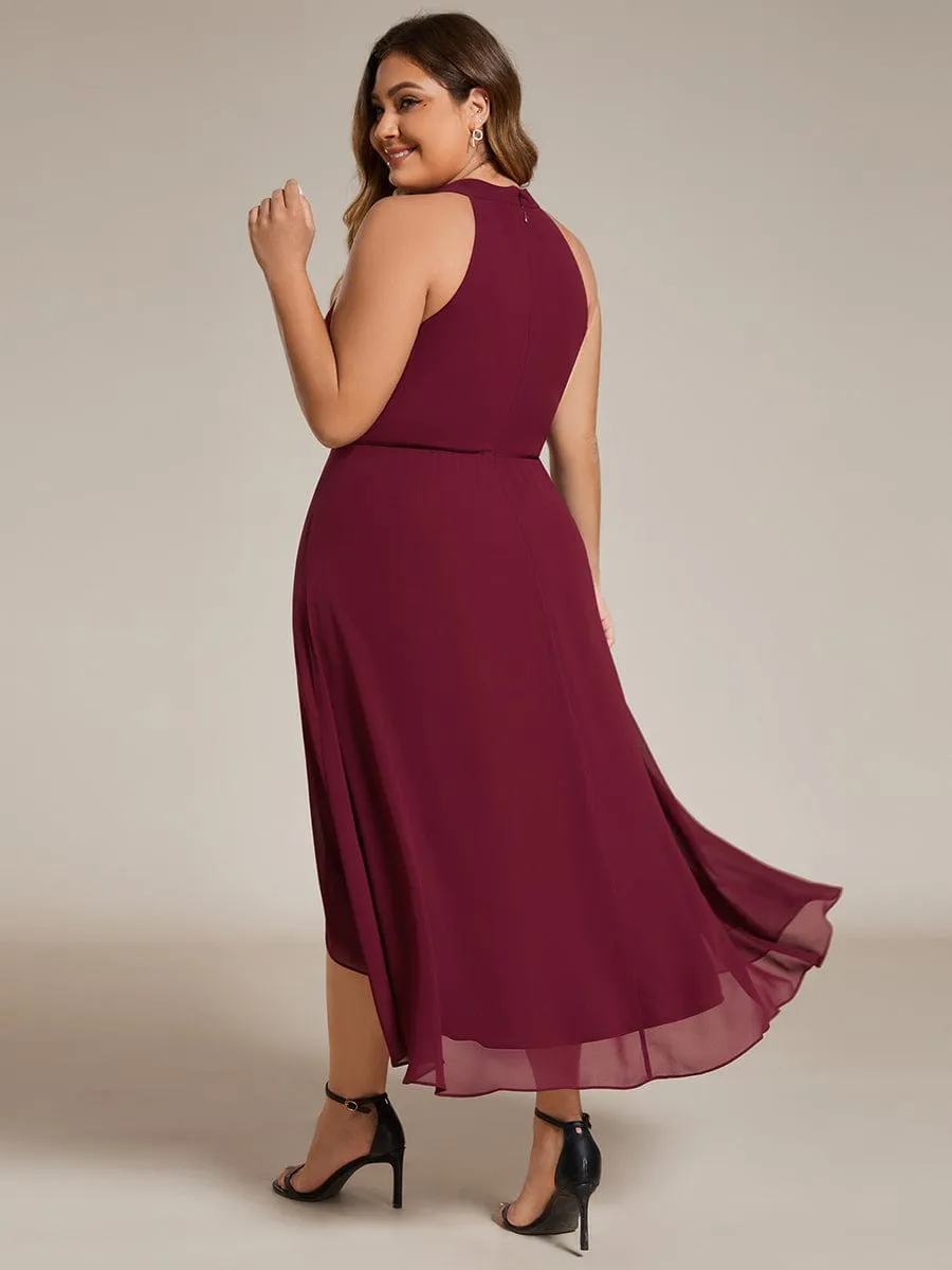 Corrie burgundy halter bridesmaid dress Express NZ wide