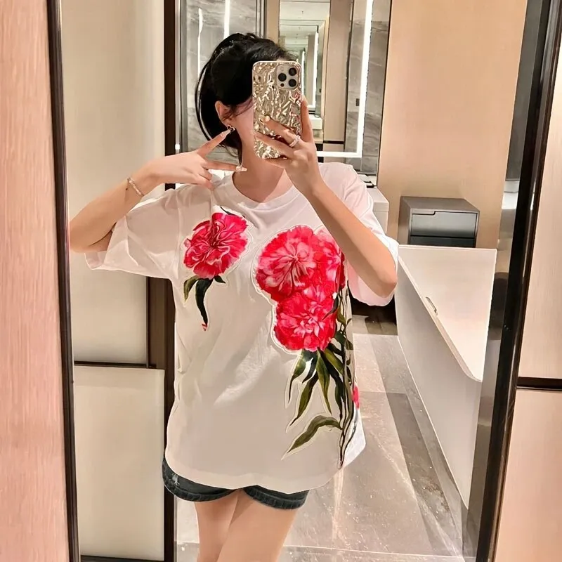 Cotton 3D Embroidery Shirt