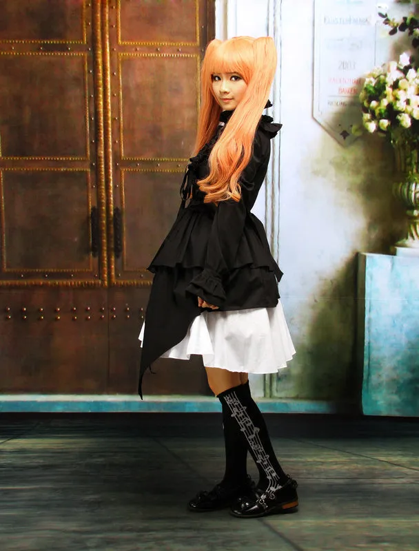 Cotton Black Halter Sleeveless Gothic Punk Lolita Dress