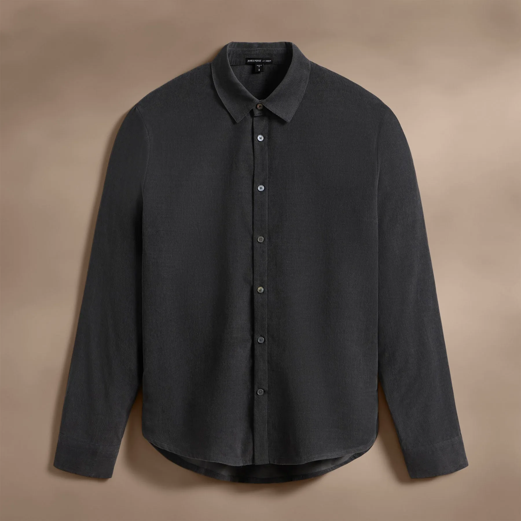 Cotton Cashmere Blend Corduroy Shirt - Carbon
